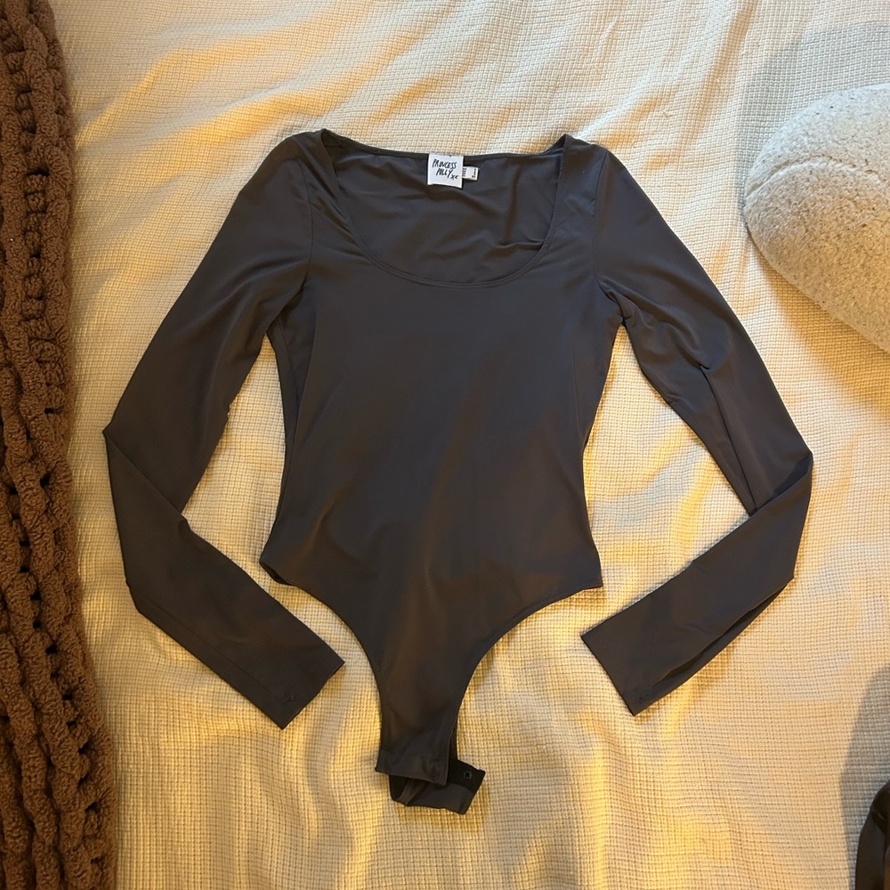 Princess Polly Gray Long Sleeve Bodysuit